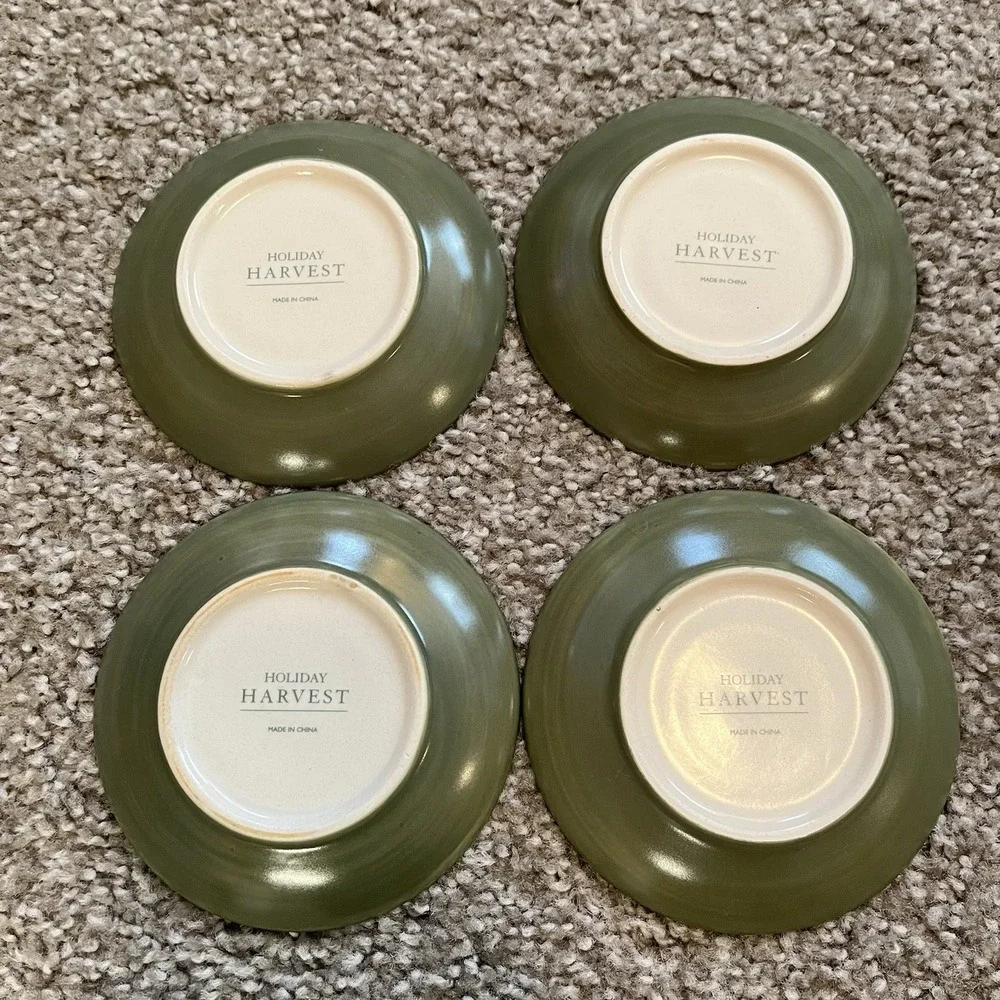Holiday Harvest Condiment Dishes Tapas Olive Set Of 4 Holly Berry Dessert‎